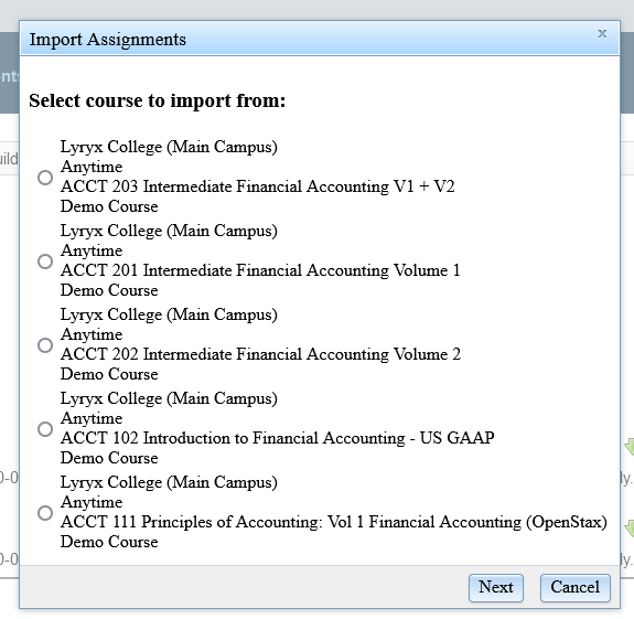 Import Assignments